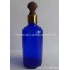 50ML蓝色优质精华素点滴瓶配扇形滴头金色圈有货