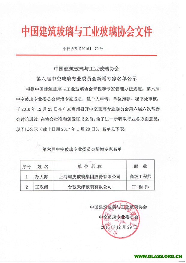 新增专家公示