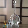 莲花造型红酒瓶玻璃莲花冰酒瓶异形内置小花造型玻璃酒瓶