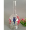 异形内置玫瑰花造型玻璃白酒瓶手工玻璃白酒瓶小花造型玻璃瓶